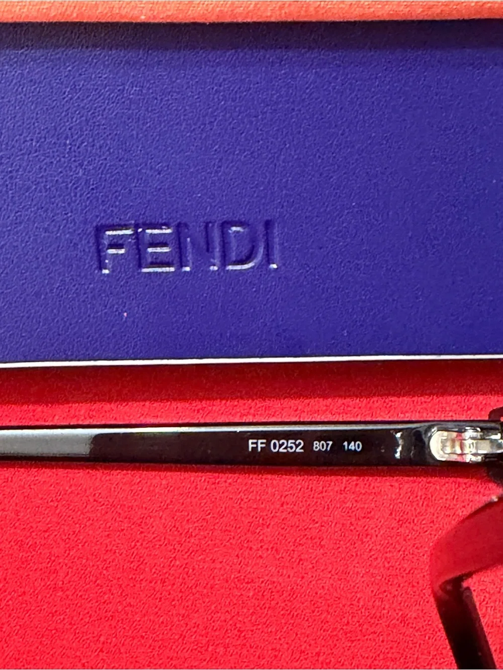 Fendi Women’s eyeglass FF 0252 black frame with Coral dust cloth and Box